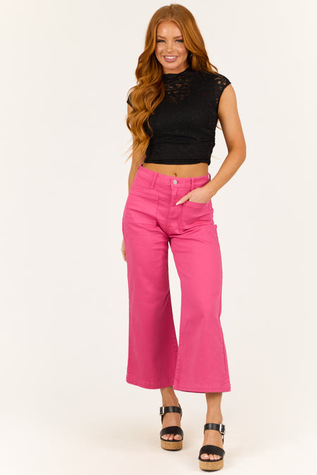 Sneak Peek Dark Bubblegum Wide Leg Jeans