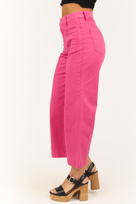 Sneak Peek Dark Bubblegum Wide Leg Jeans