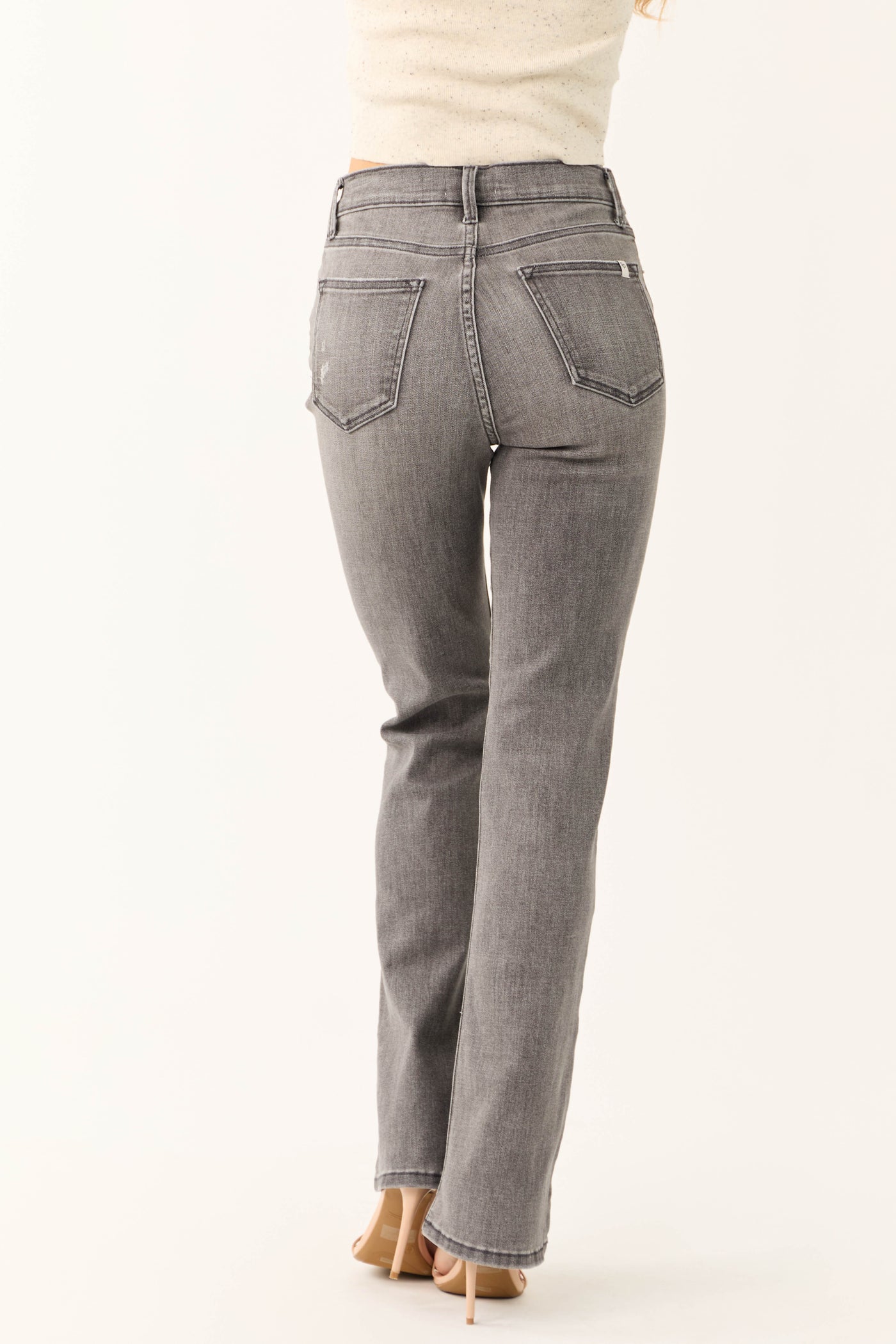 Sneak Peek Light Grey Slim Bootcut Jeans