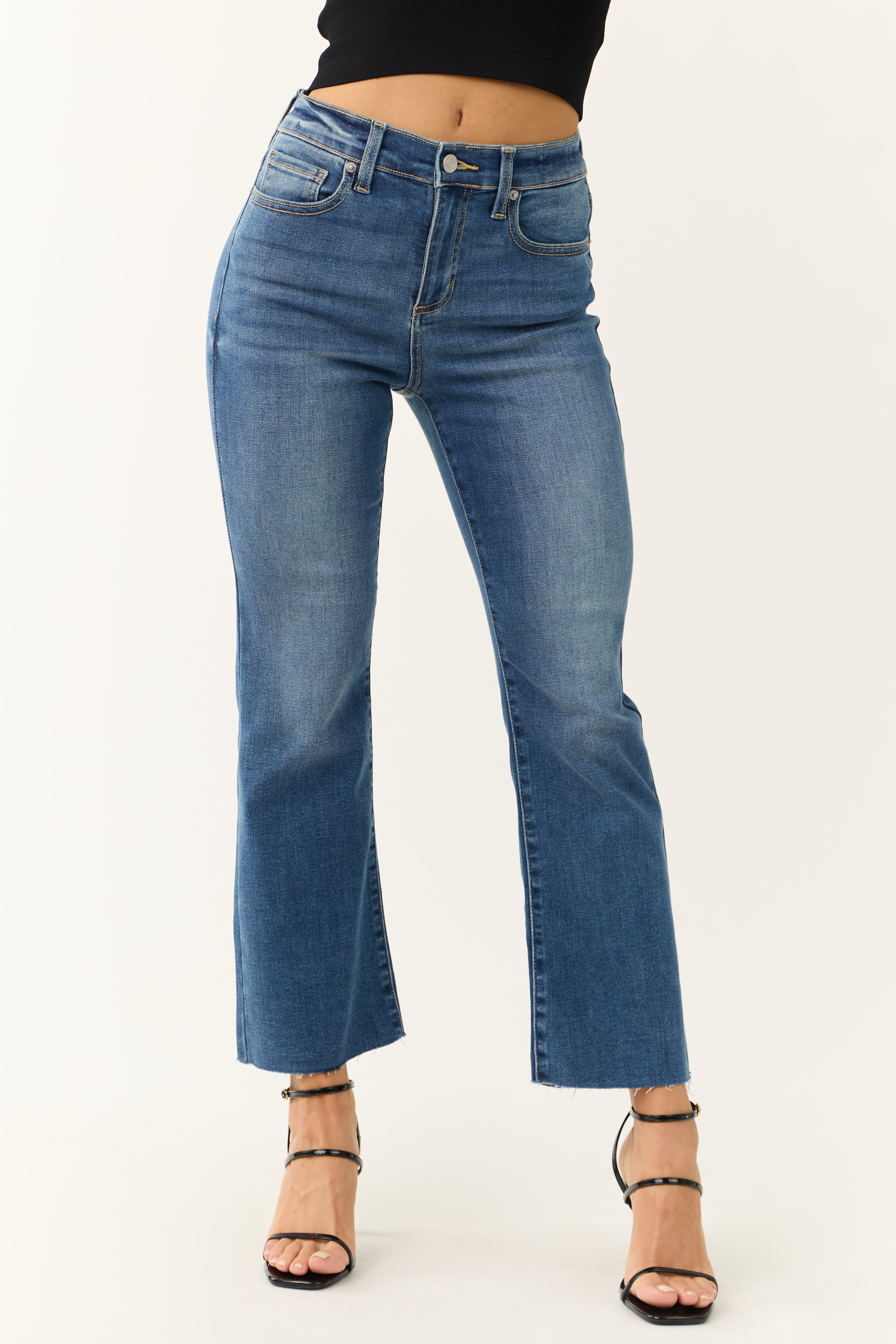 Sneak Peek Medium Dark Wash Kick Flare Jeans