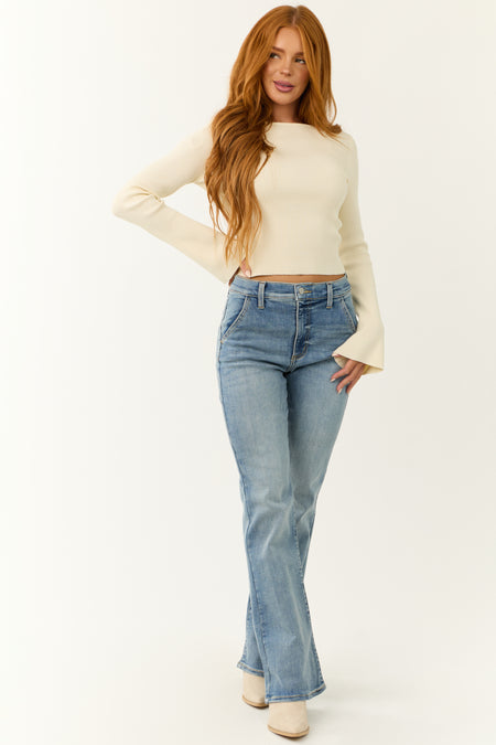 Sneak Peek Medium Wash Bootcut Leg Jeans