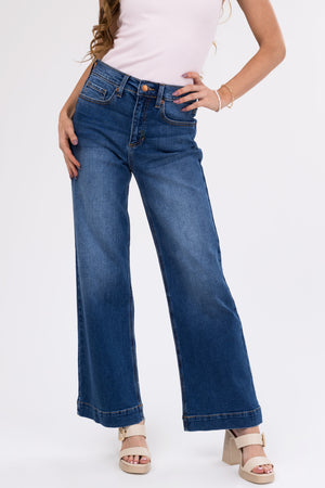 Sneak Peek Medium Wash High Rise Wide Jeans