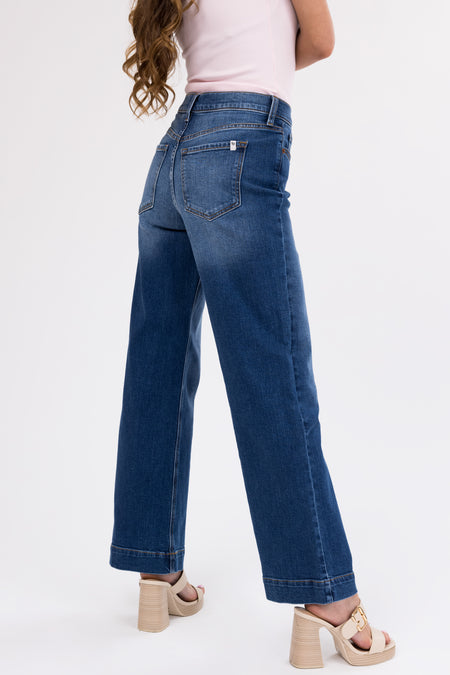 Sneak Peek Medium Wash High Rise Wide Jeans