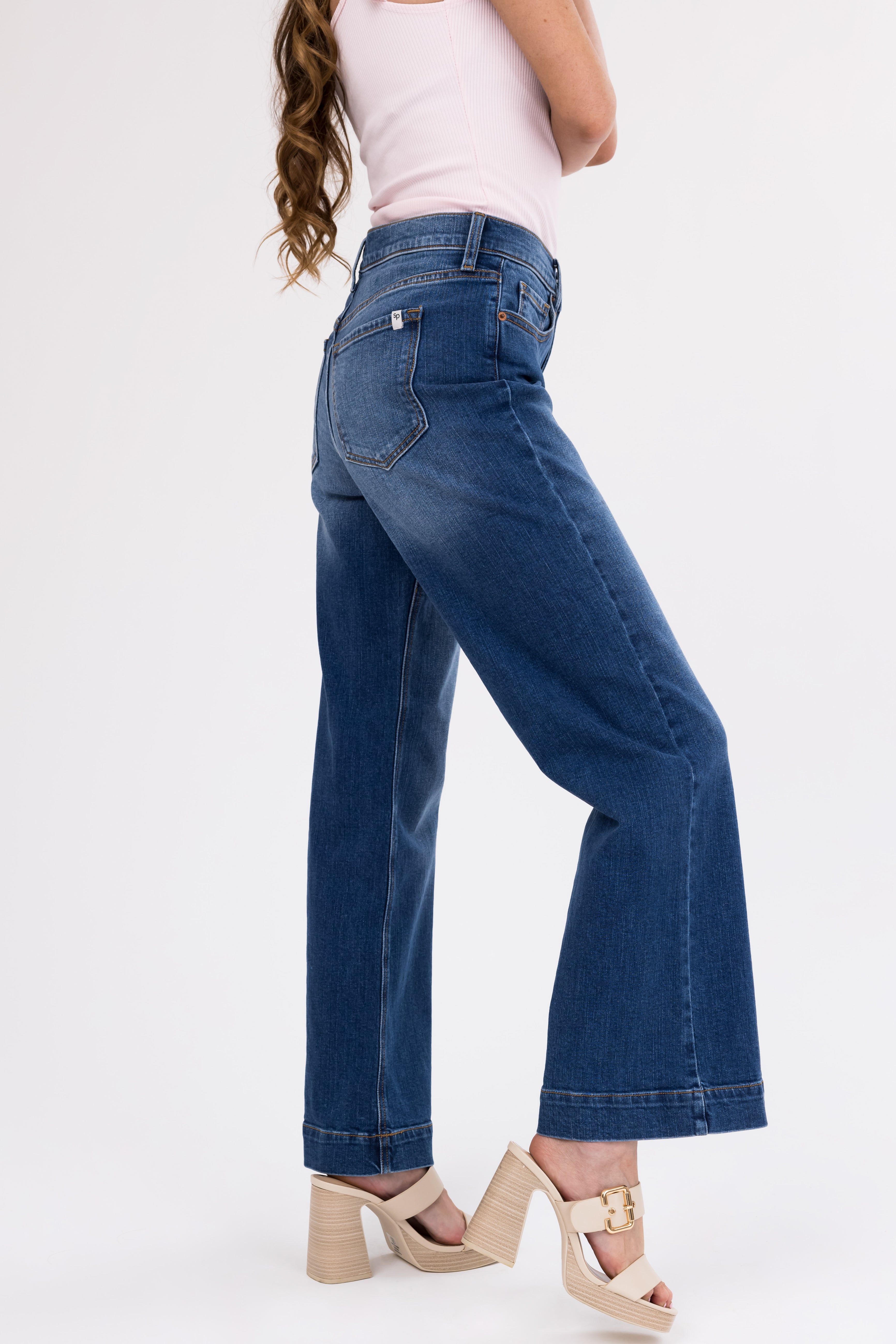 Sneak Peek Medium Wash High Rise Wide Jeans