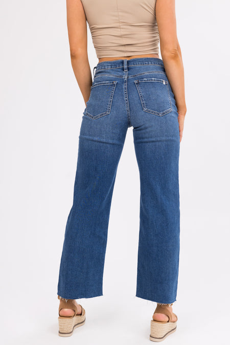 Sneak Peek Medium Wash High Rise Wide Leg Jeans