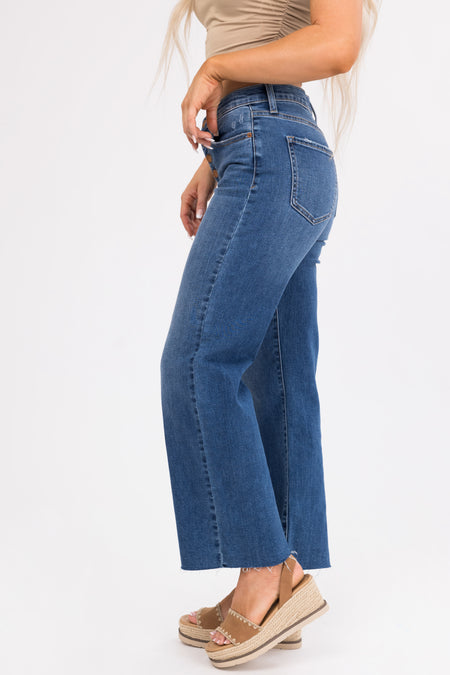 Sneak Peek Medium Wash High Rise Wide Leg Jeans