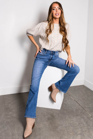 Sneak Peek Medium Wash Slim Bootcut Jeans