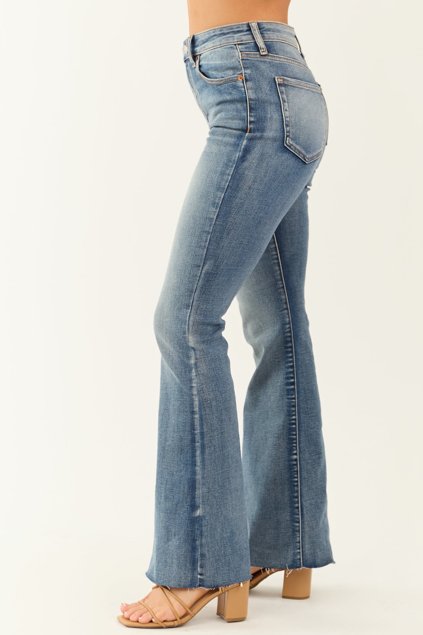 Sneak Peek Medium Wash Stretchy Flare Jeans