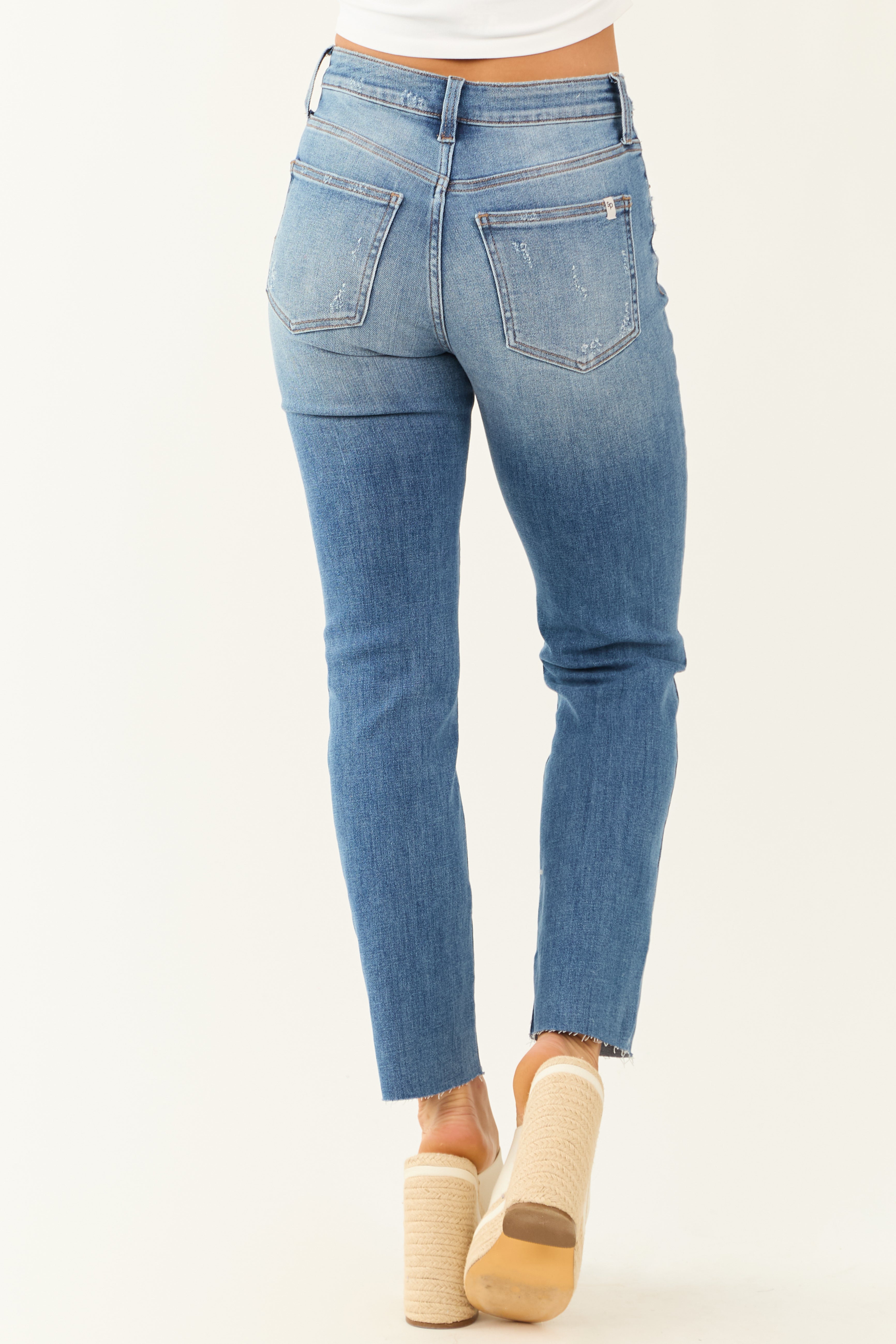 Sneak Peek Medium Wash Stretchy Straight Jeans