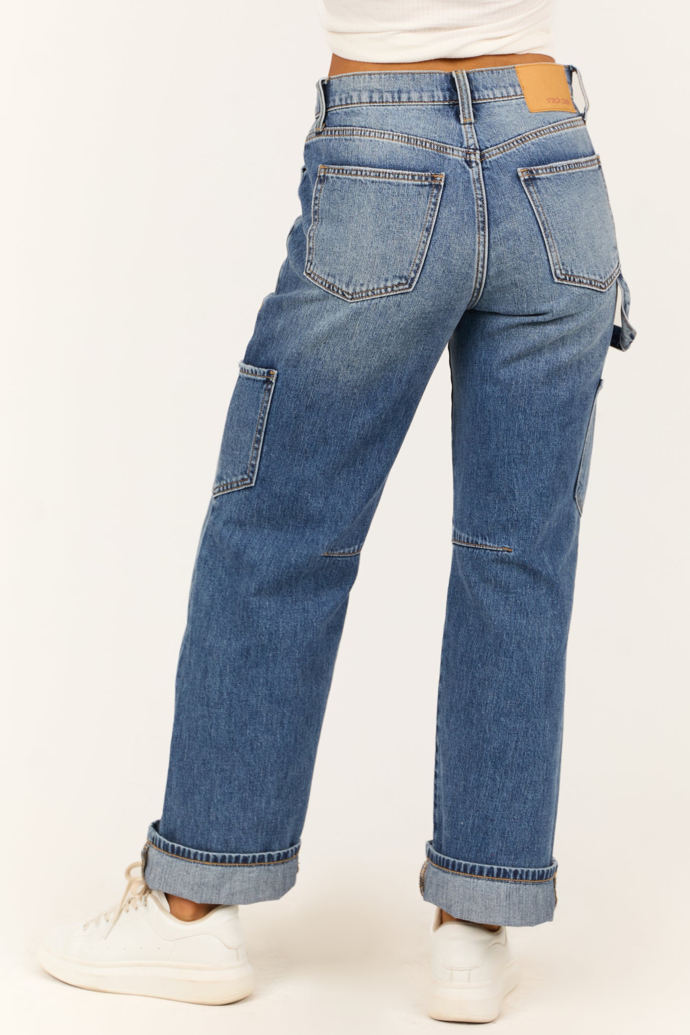 Sneak Peek Medium Wash Utility Straight Jeans