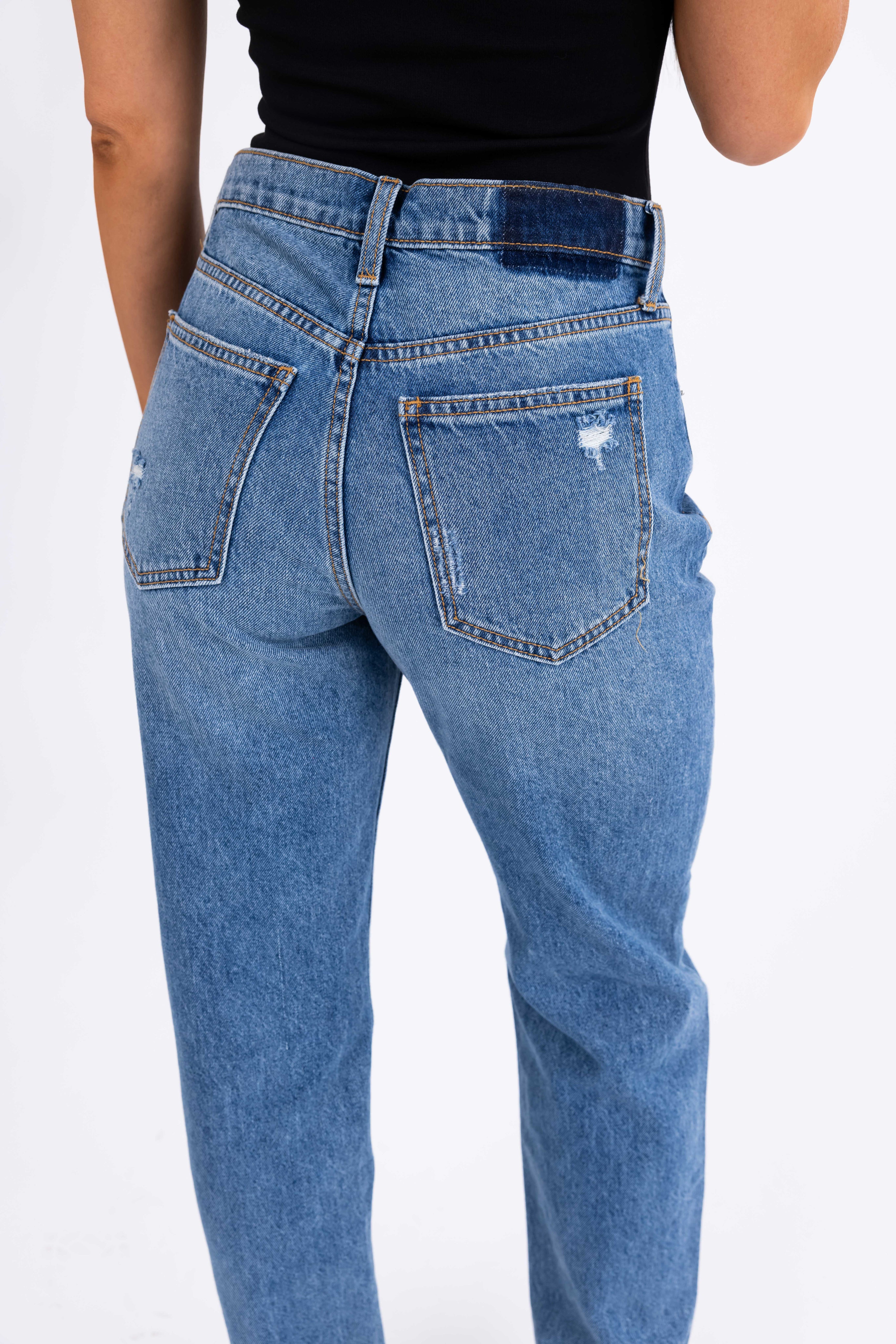 Sneak Peek Medium Wash Wide Leg Boyfriend Jeans