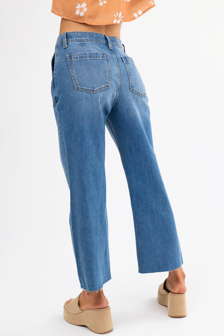 Sneak Peek Medium Wash Wide Leg Jeans