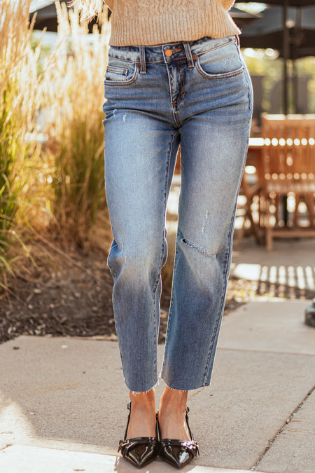 Sneak Peek Medium Wash Straight Leg Jeans