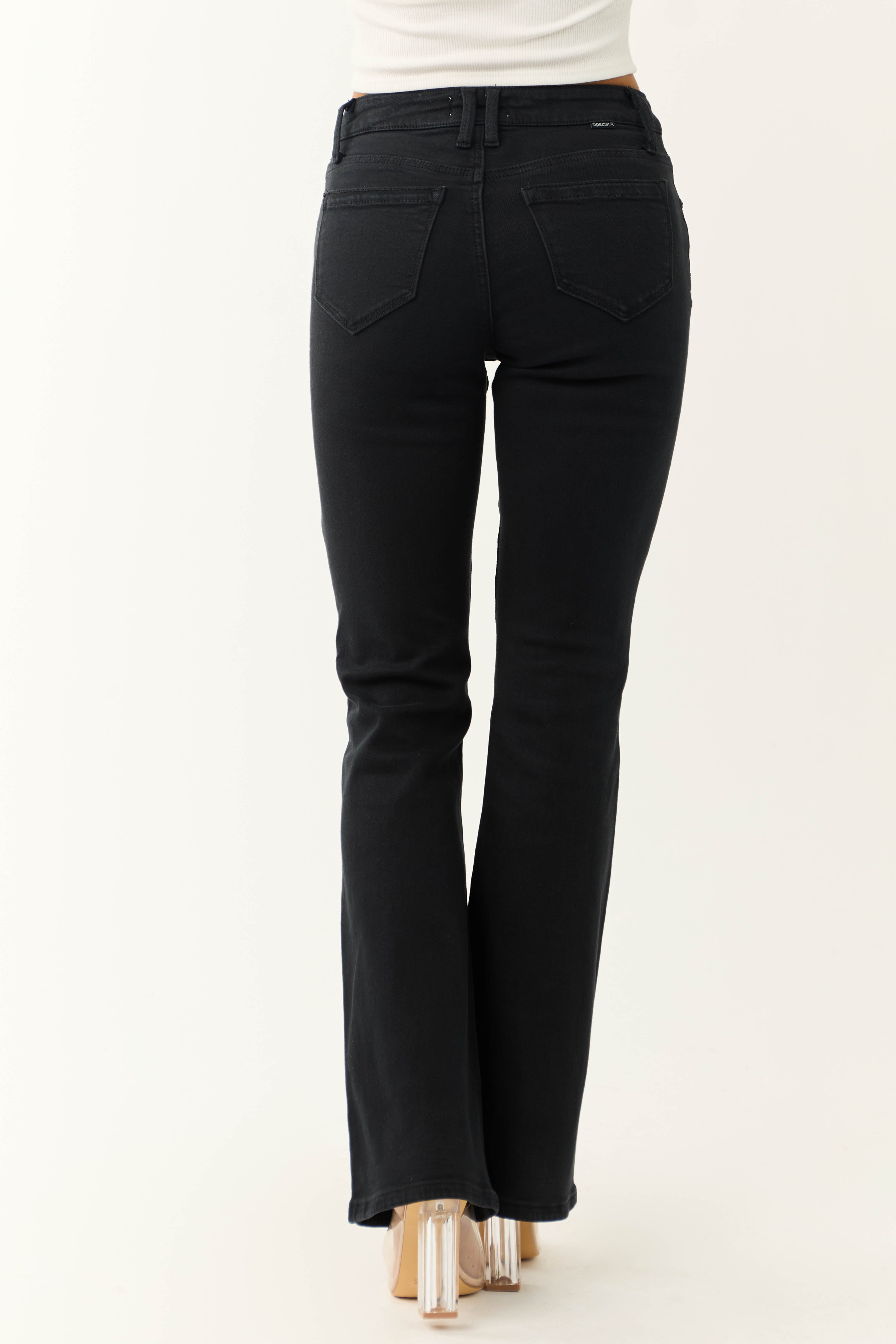 Special A Black Flare Leg High Rise Jeans