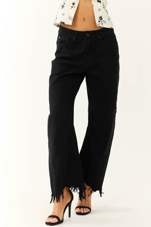 Special A Black High Rise Barrel Jeans