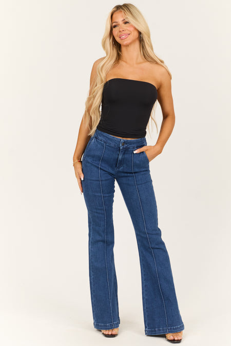 Special A Dark Wash High Rise Front Seam Flare Jeans