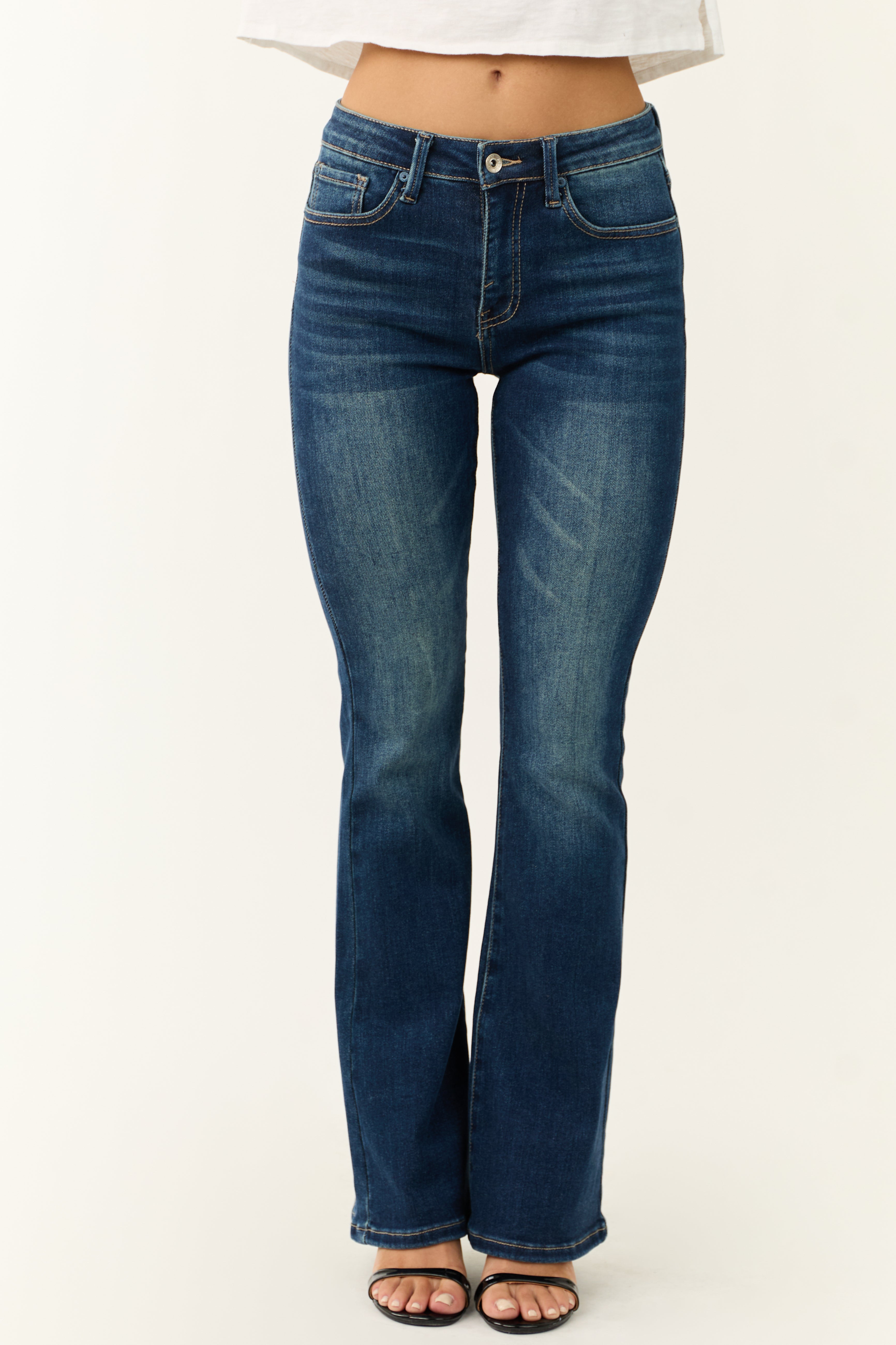 Special A Dark Wash Mid Rise Bootcut Jeans