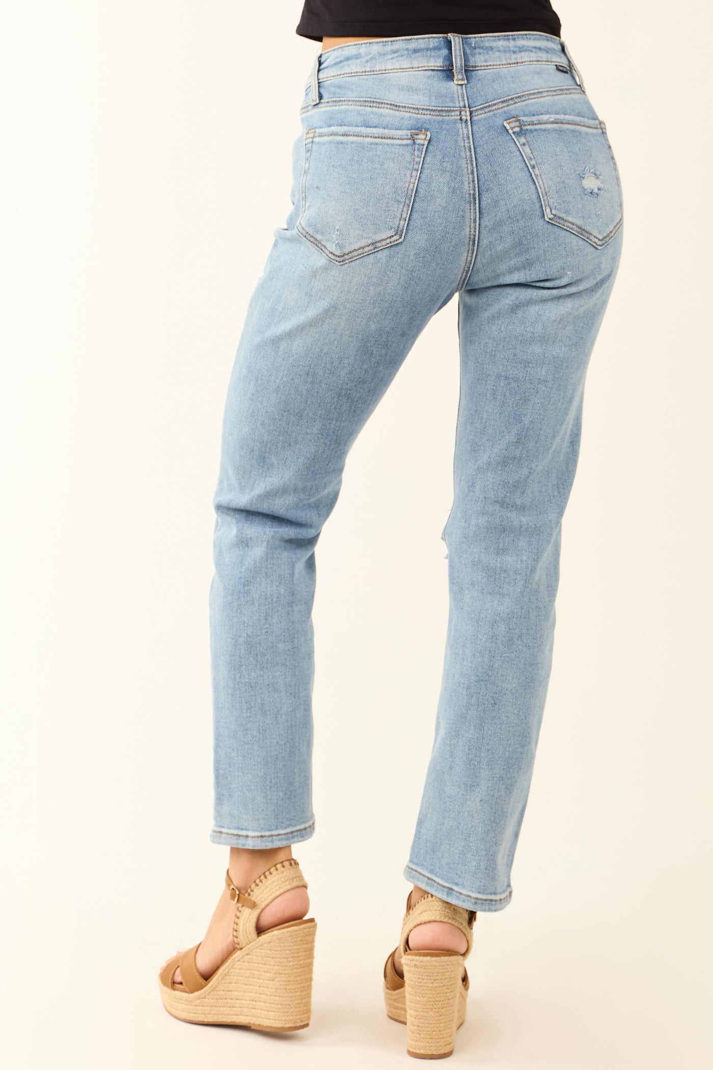 Special A Distressed Medium Wash Straight Jeans