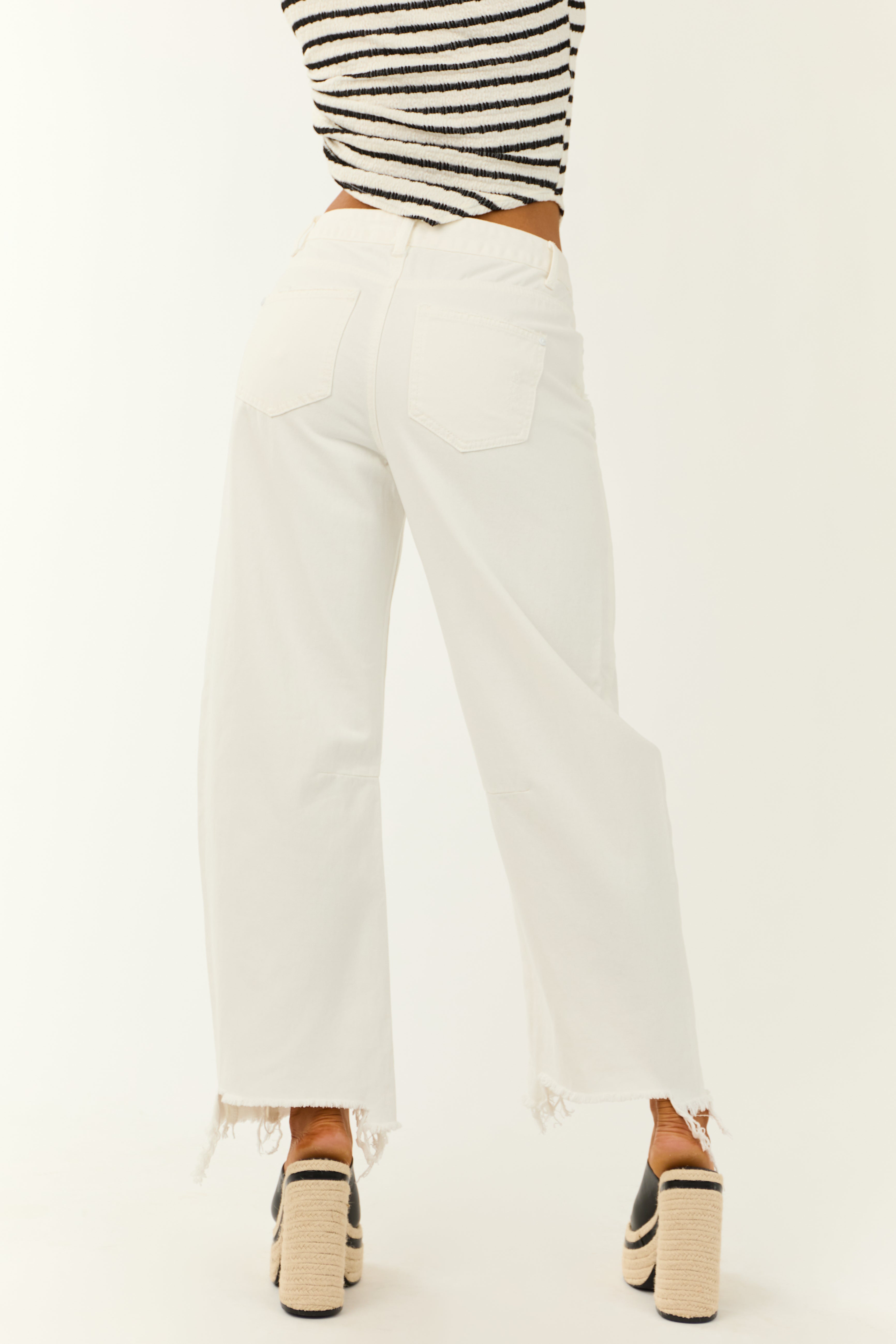 Special A Ivory High Rise Barrel Jeans