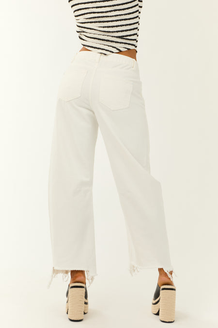 Special A Ivory High Rise Barrel Jeans