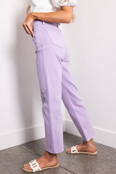 Special A Lavender High Rise Straight Leg Jeans