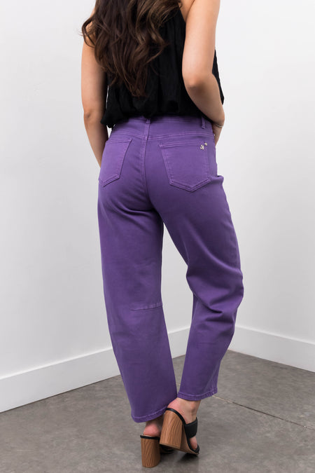 Special A Lavender Wide Leg Barrel Jeans