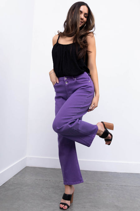 Special A Lavender Wide Leg Barrel Jeans