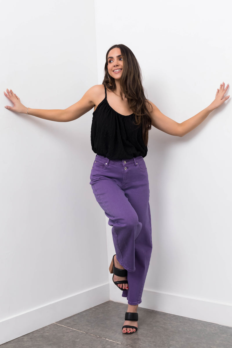 Special A Lavender Wide Leg Barrel Jeans