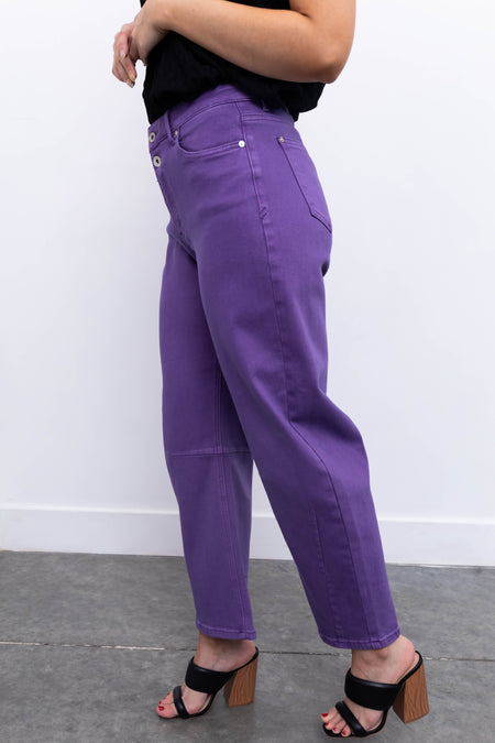 Special A Lavender Wide Leg Barrel Jeans