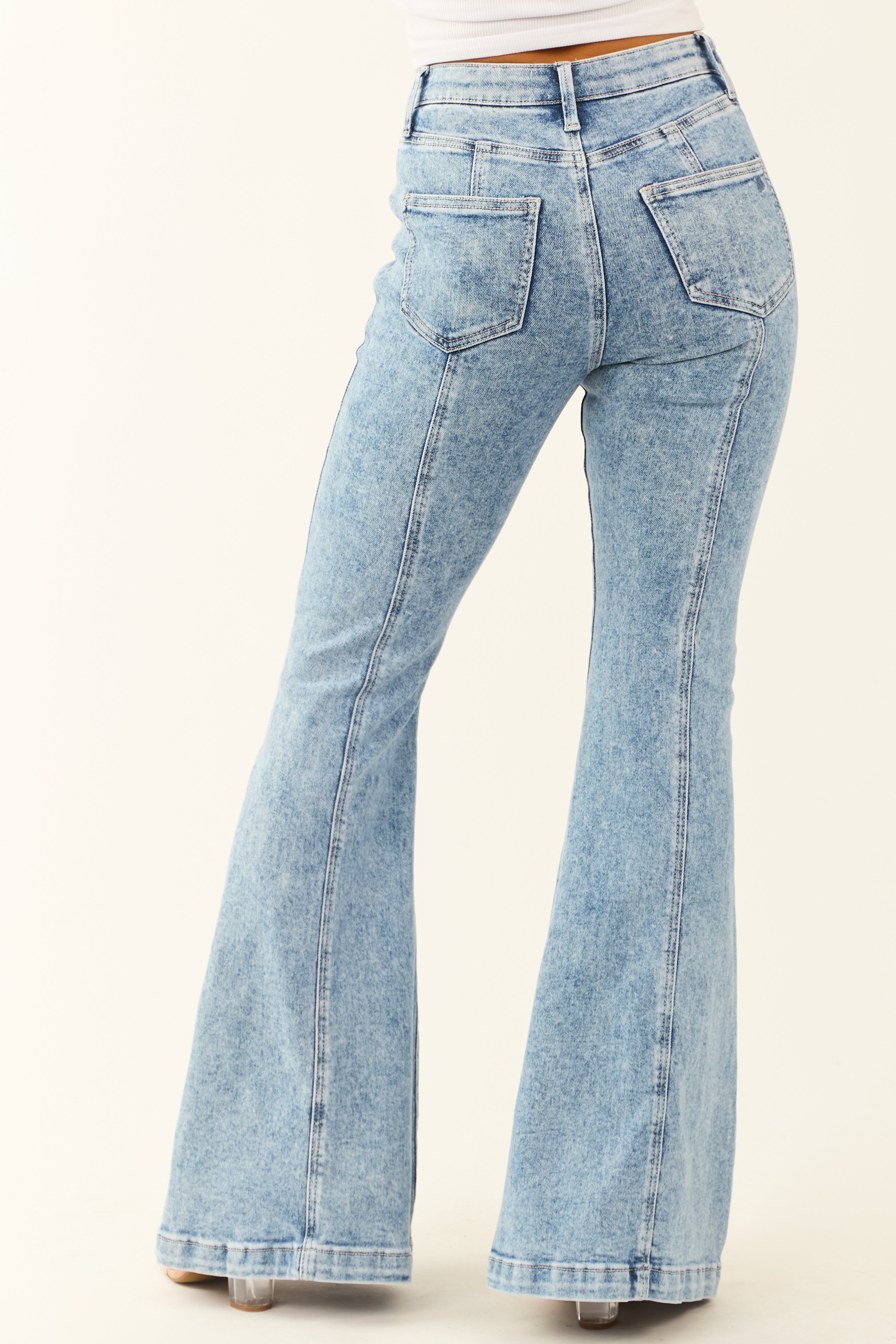 Special A Light Wash Flare Tummy Control Jeans