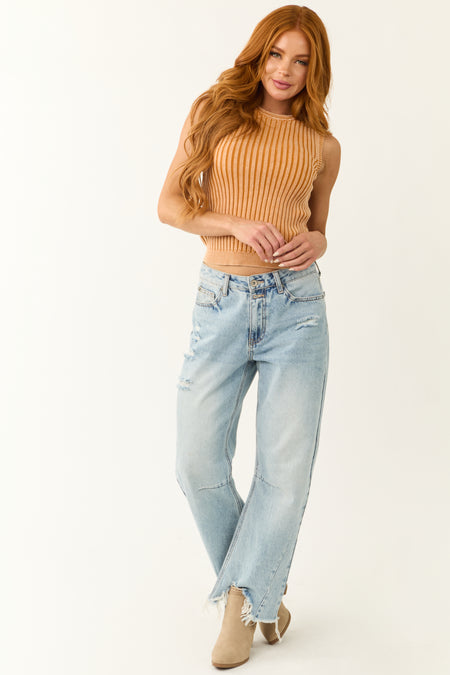 Special A Light Wash High Rise Barrel Jeans