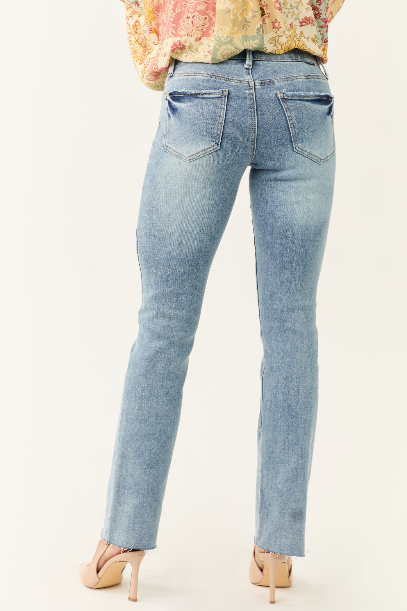 Special A Light Wash Tummy Control Straight Jeans