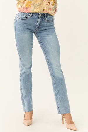 Special A Light Wash Tummy Control Straight Jeans