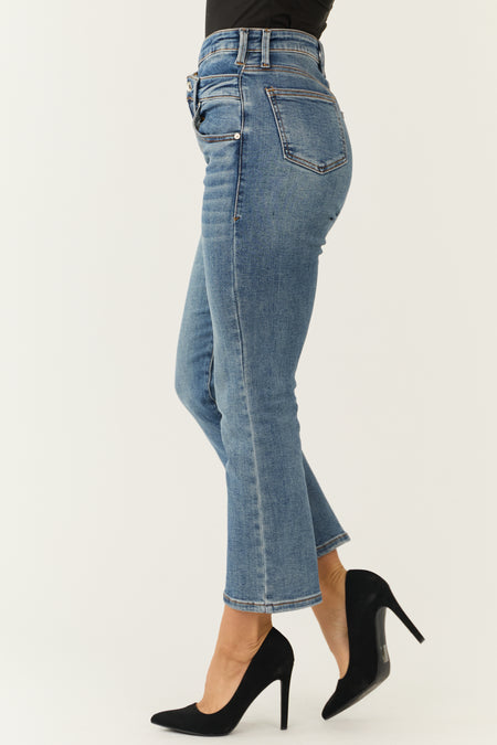 Special A Medium Wash Crossover Straight Leg Jeans