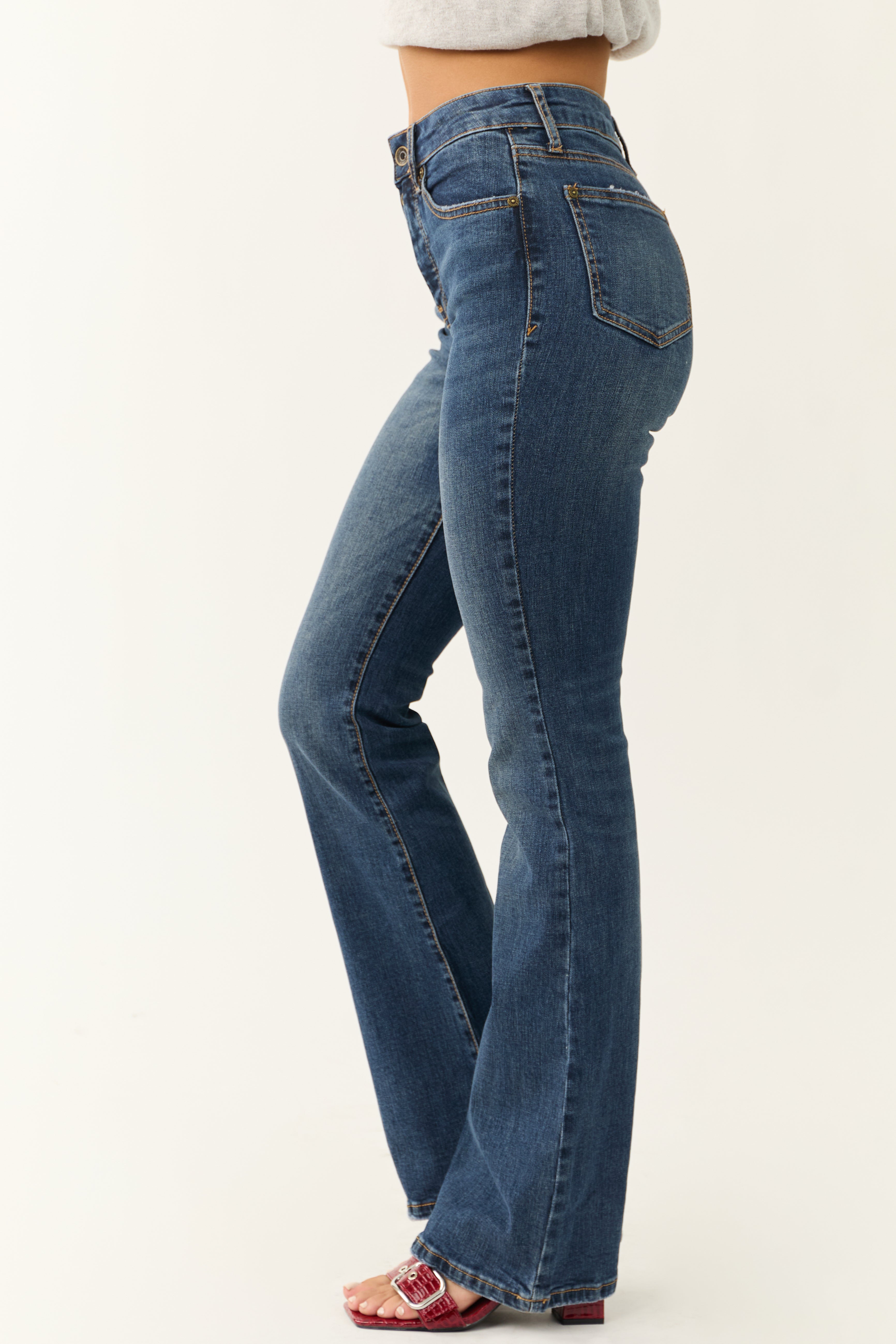 Special A Medium Wash High Rise Bootcut Jeans