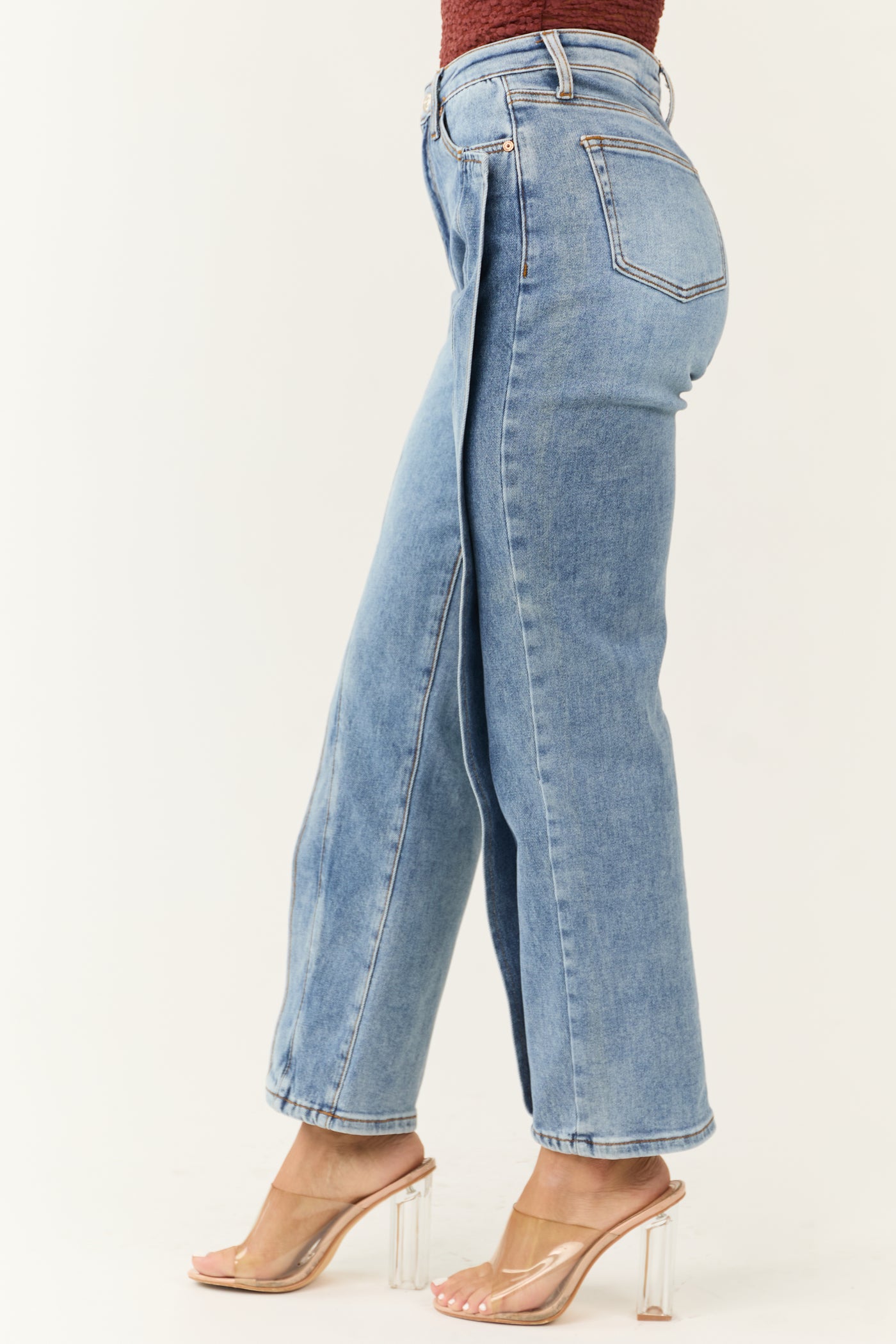 Special A Medium Wash High Rise Straight Jeans