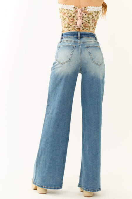 Special A Medium Wash High Rise Super Wide Leg Jeans