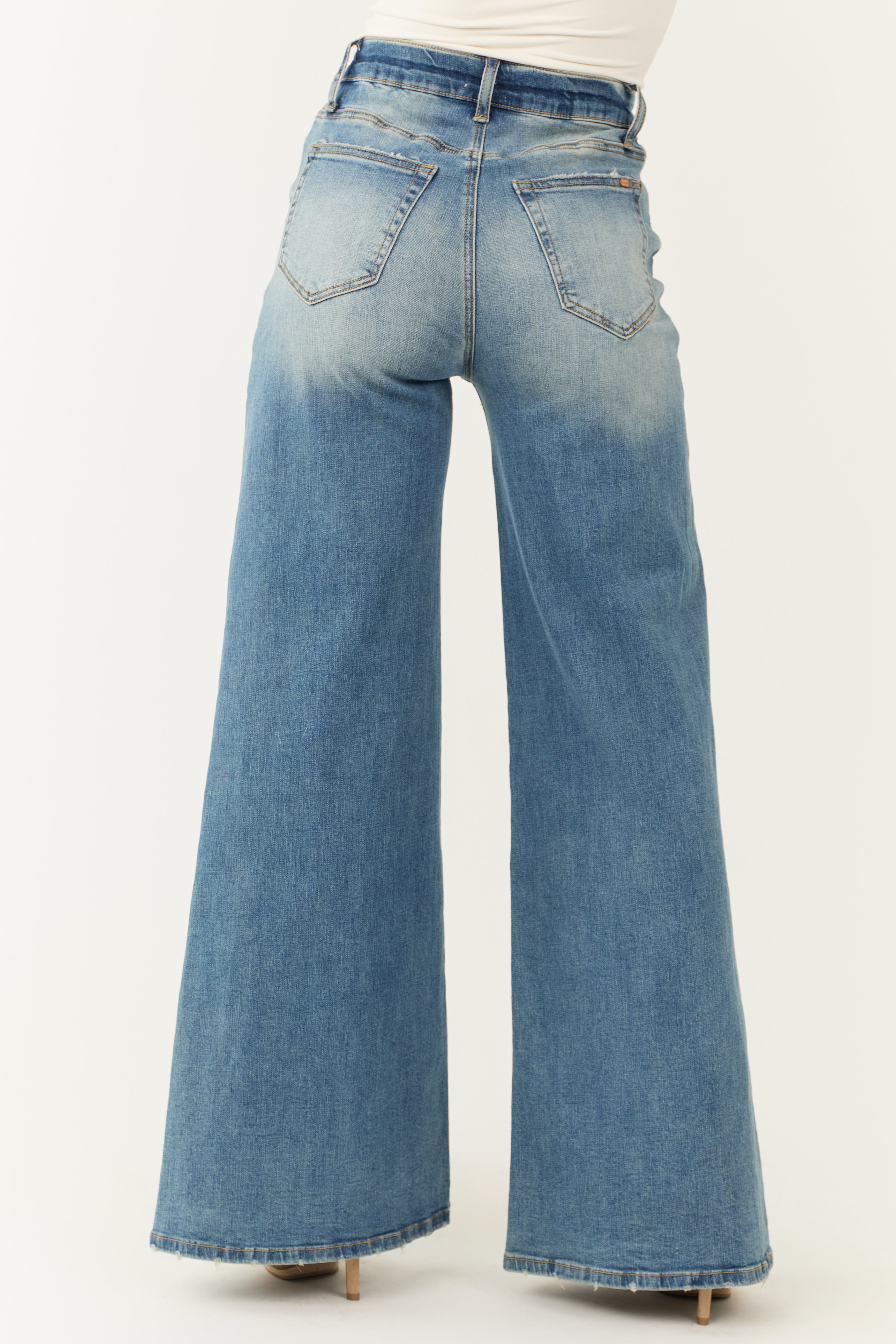 Special A Medium Wash High Rise Super Wide Leg Jeans