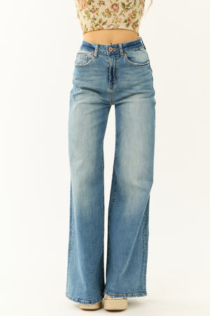 Special A Medium Wash High Rise Super Wide Leg Jeans