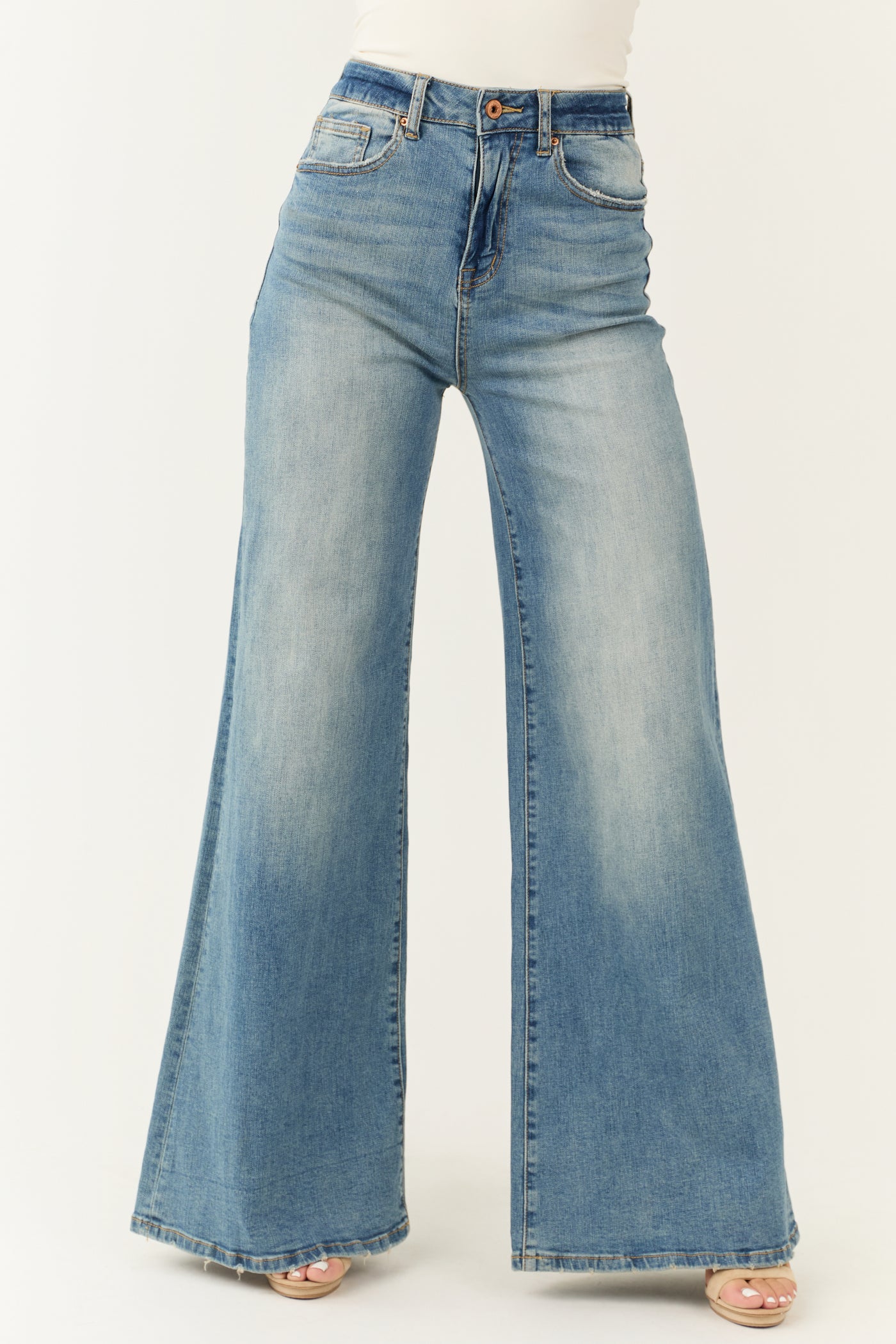 Special A Medium Wash High Rise Super Wide Leg Jeans