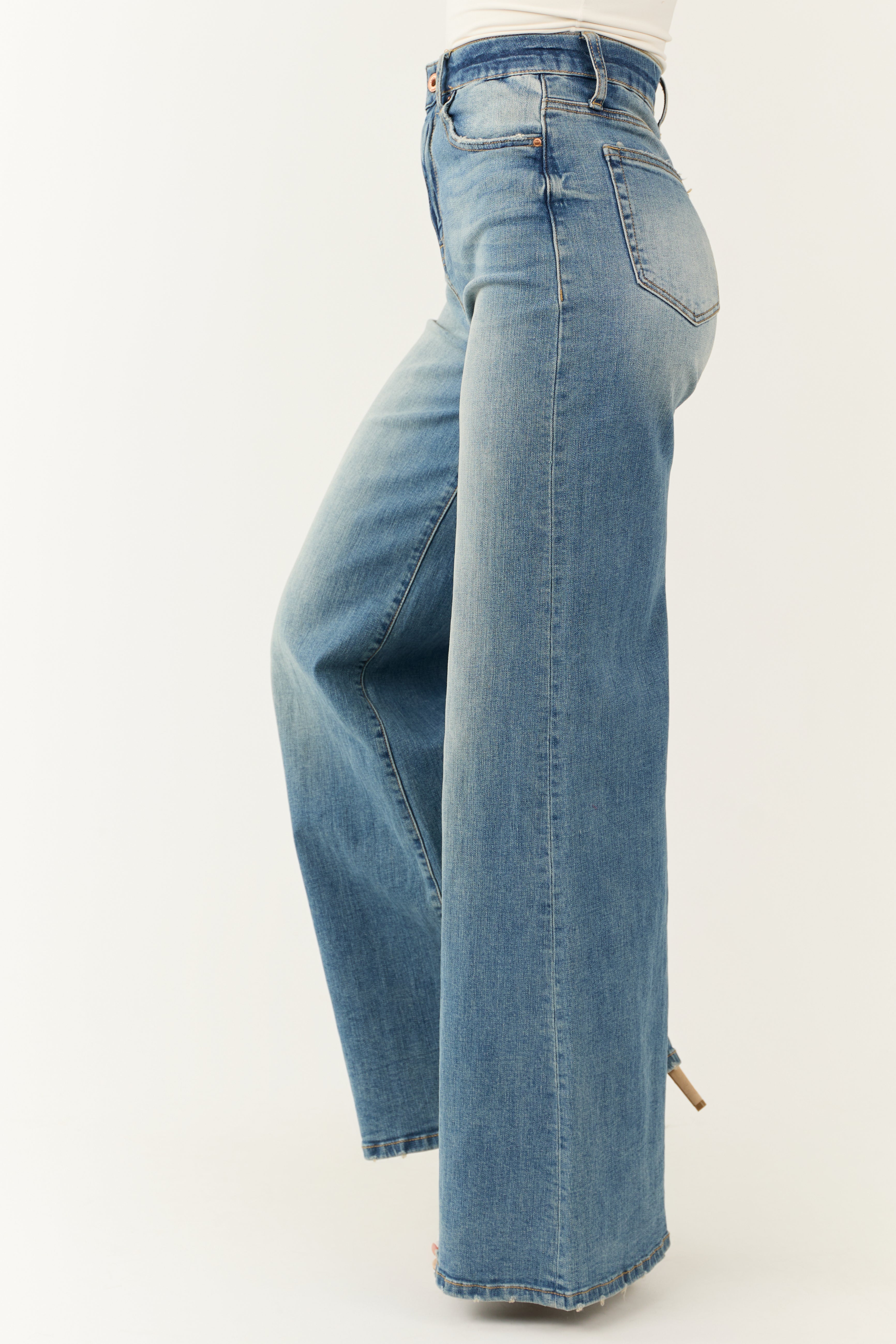 Special A Medium Wash High Rise Super Wide Leg Jeans