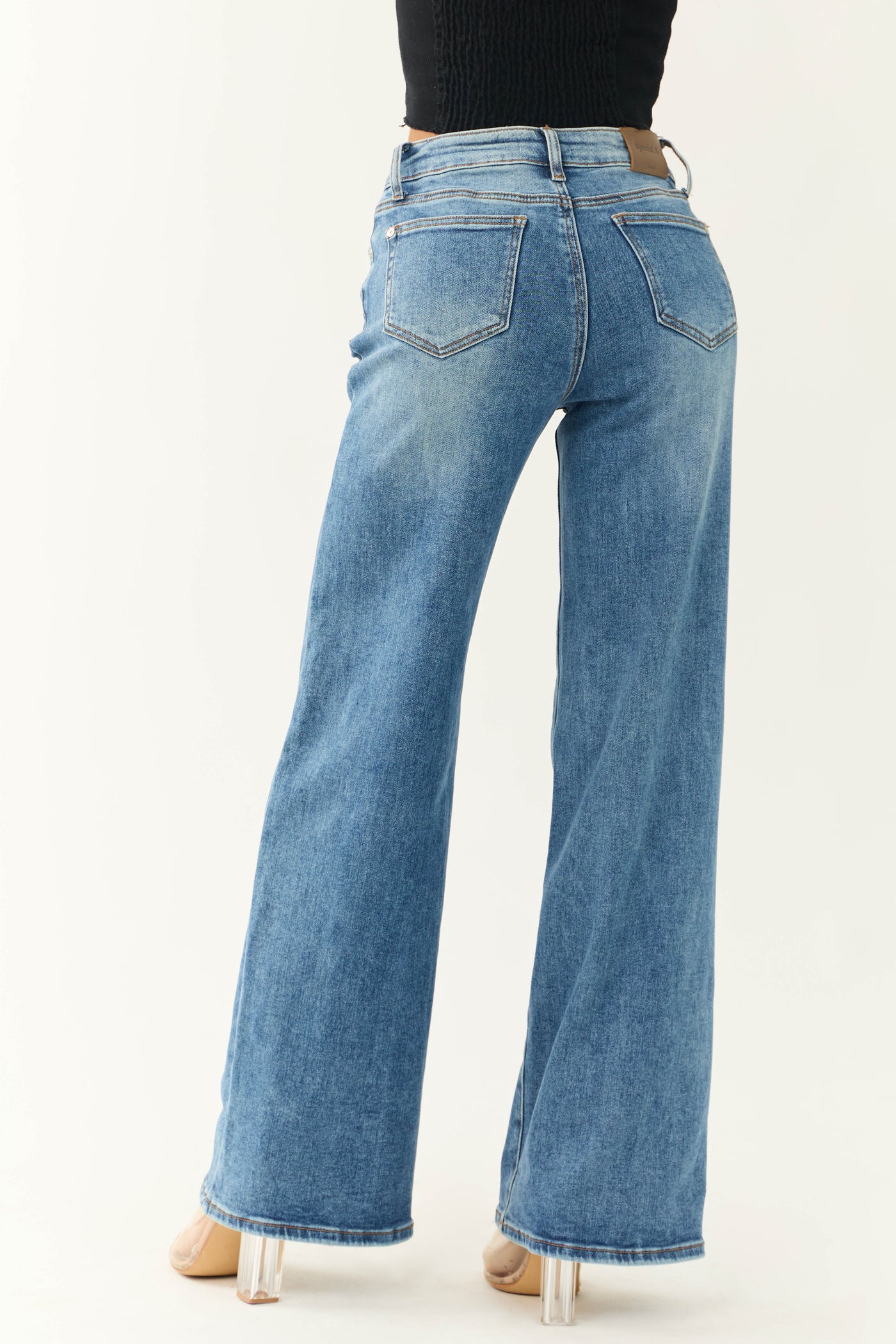 Special A Medium Wash High Rise Wide Leg Jeans