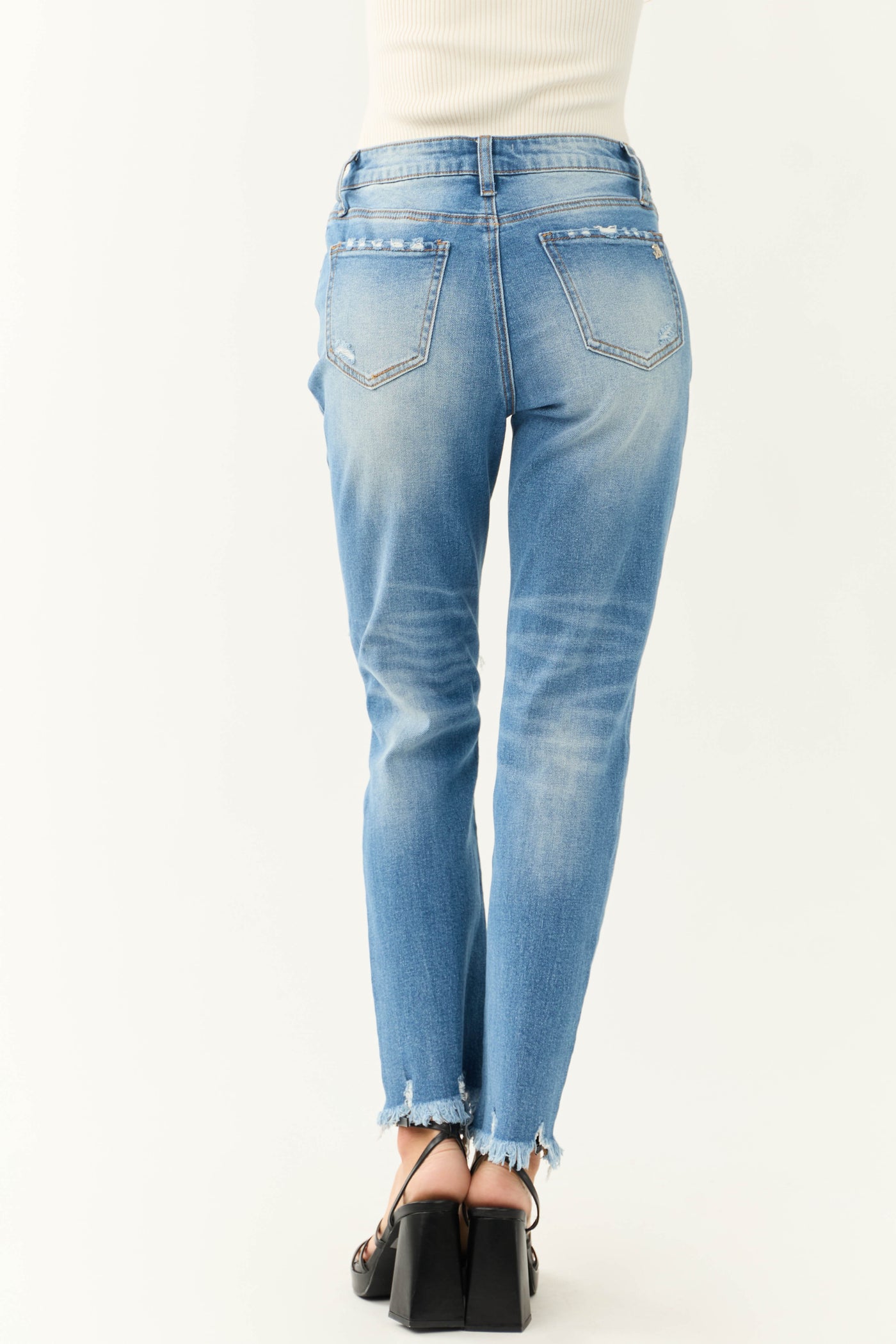 Special A Medium Wash Relaxed Skinny Jeans
