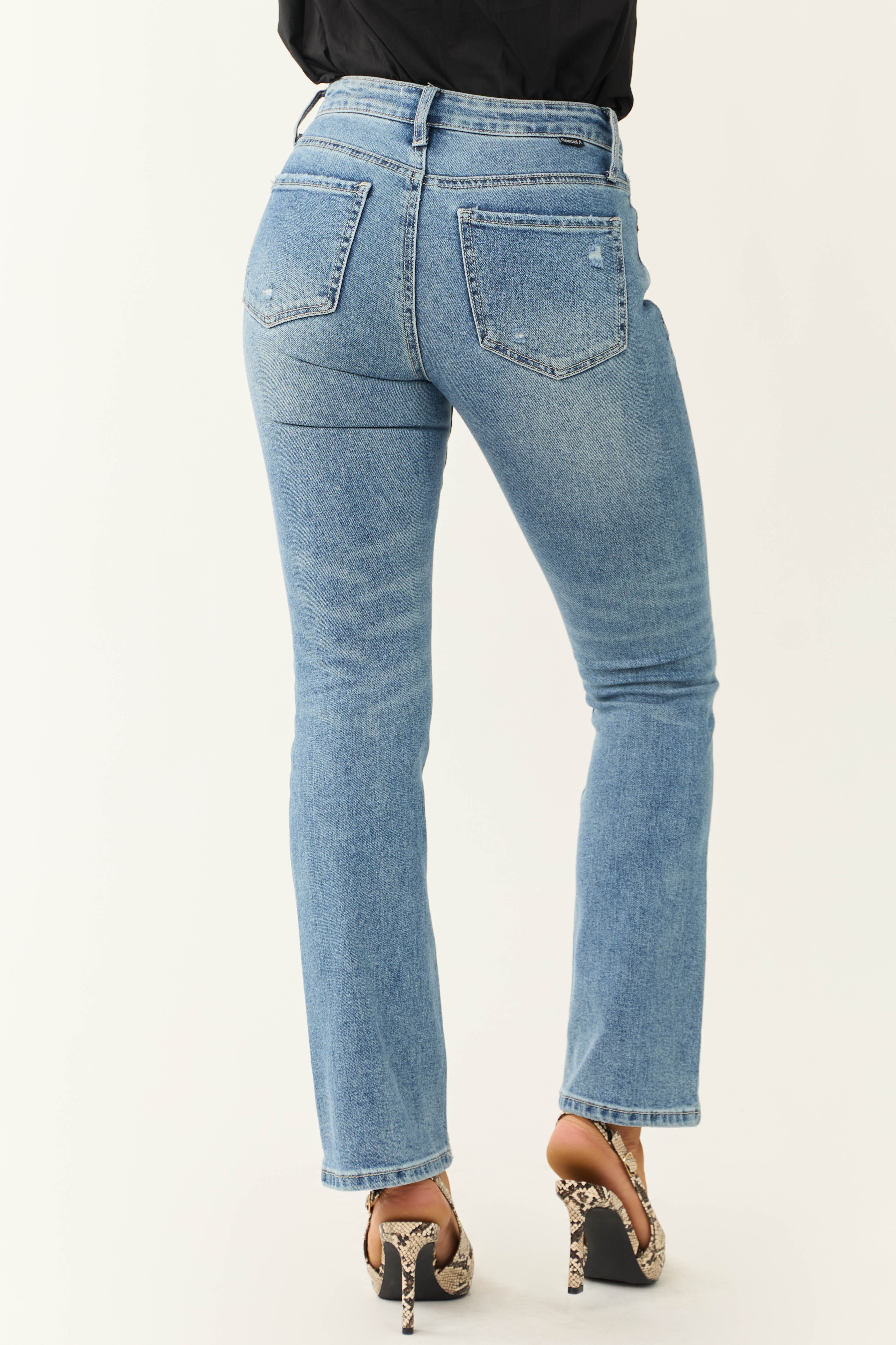 Special A Medium Wash Skinny Bootcut Jeans