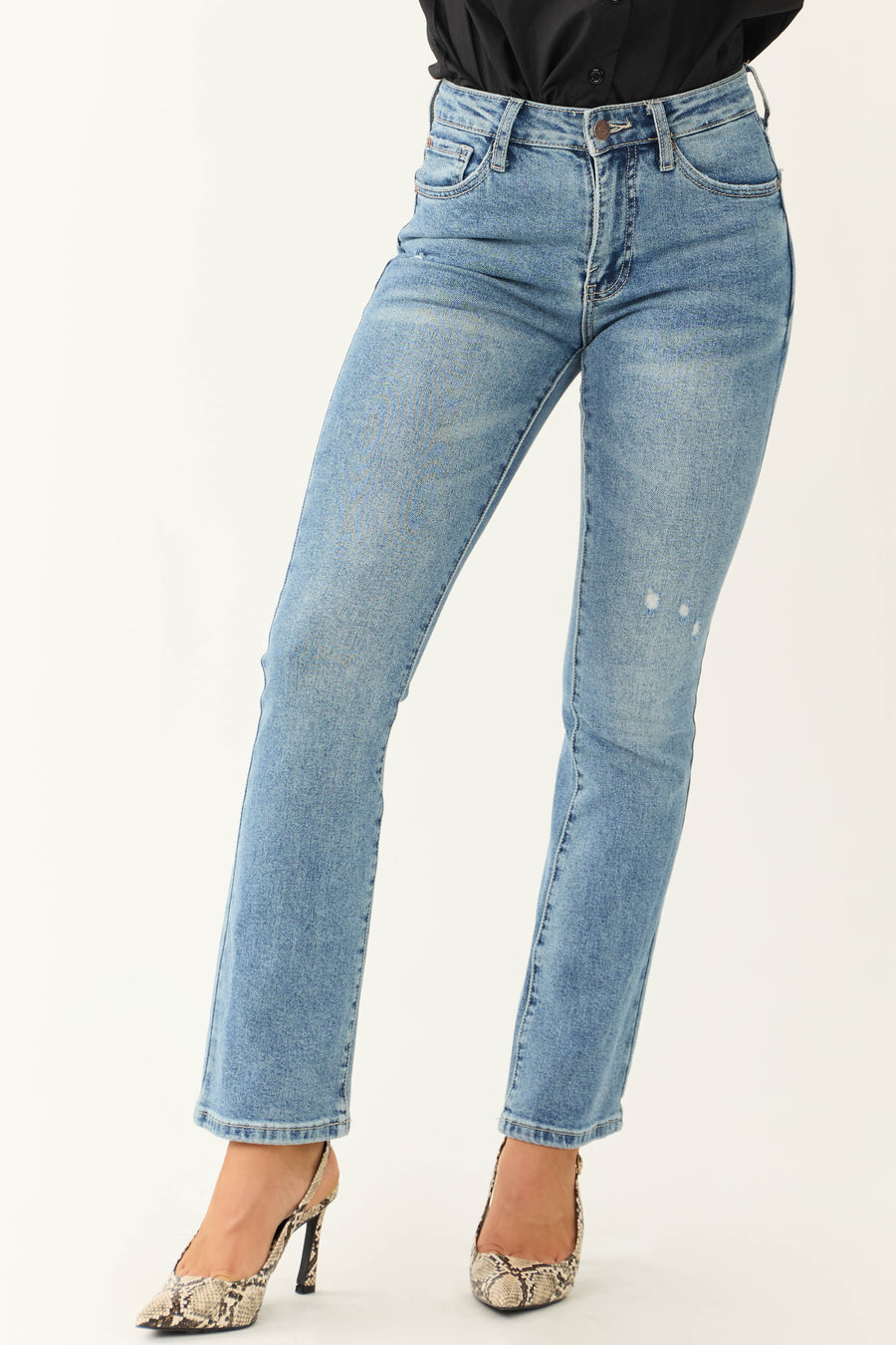 Special A Medium Wash Skinny Bootcut Jeans