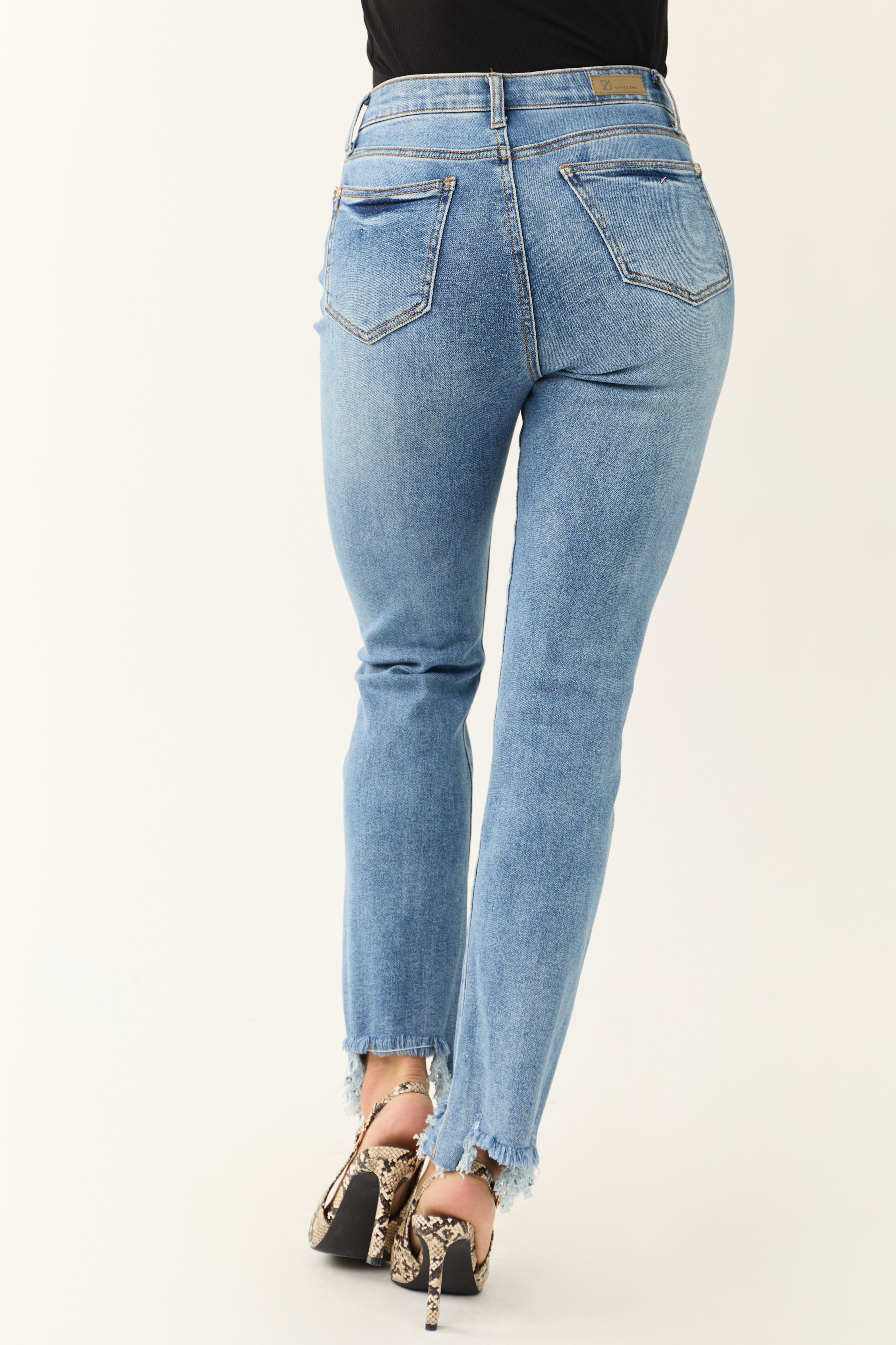 Special A Medium Wash Tummy Control Straight Jeans