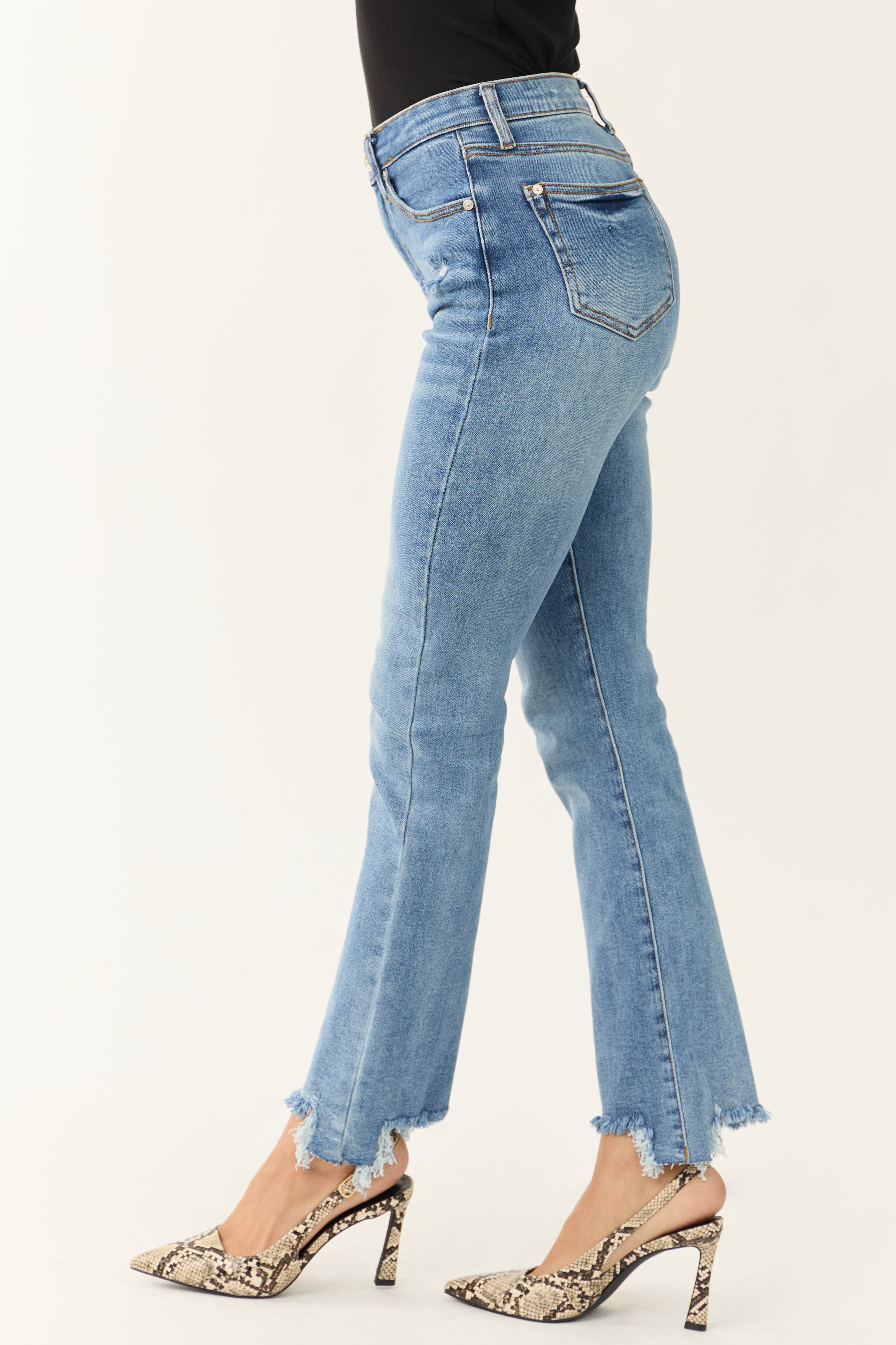 Special A Medium Wash Tummy Control Straight Jeans