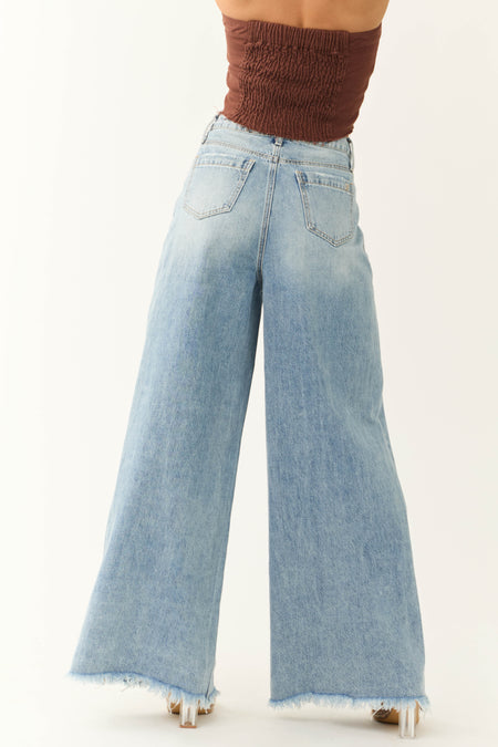 Special A Medium Wash Wide Leg Jeans