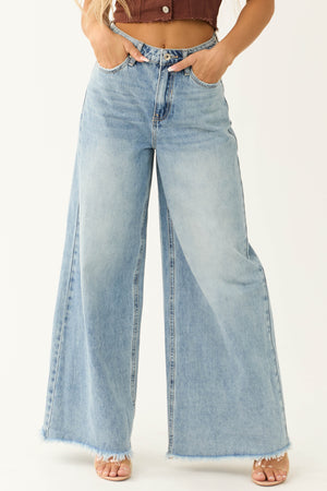 Special A Medium Wash Wide Leg Jeans