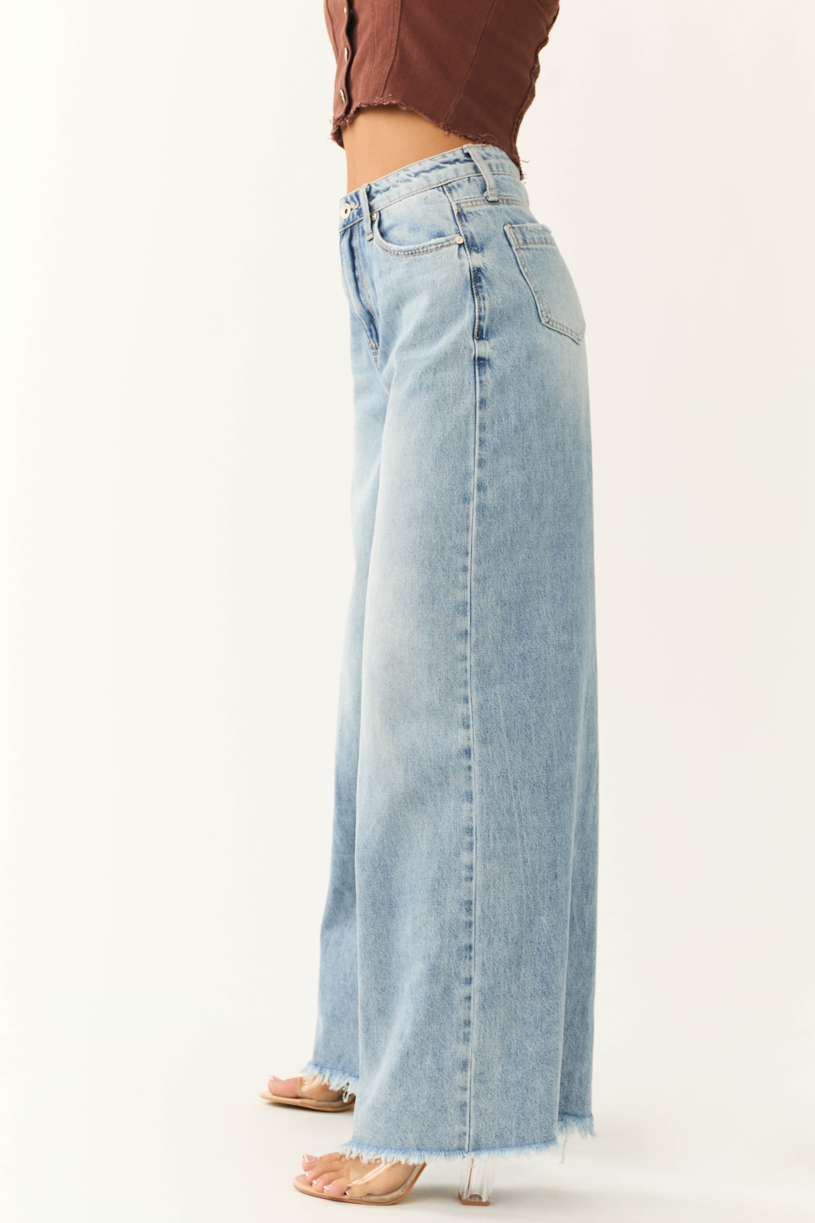 Special A Medium Wash Wide Leg Jeans